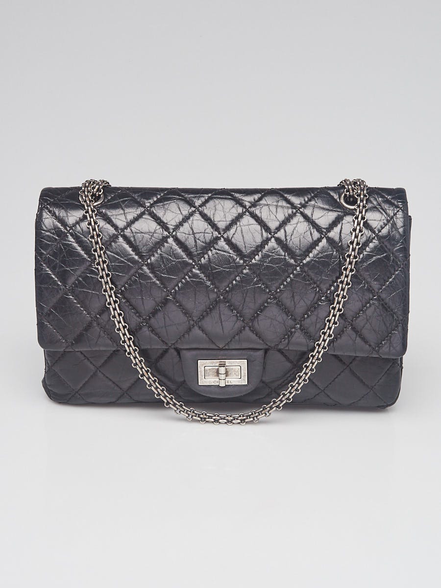 Chanel Black 2.55 Reissue Quilted Calfskin Leather 227 Jumbo Flap Bag -  Yoogi's Closet