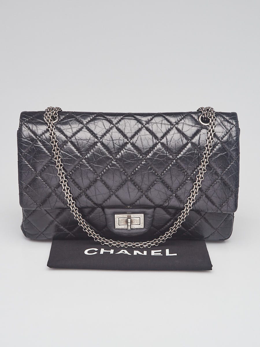Chanel Beige Quilted Patent Aged Calfskin 227 Jumbo 2.55 Reissue
