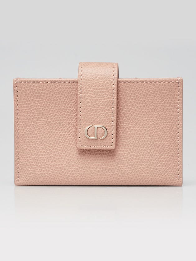 Christian Dior Rose Pebbled Calfskin472863 Leather 30 Montaigne Small 5 Pocket Card Case