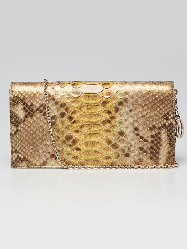 Christian Dior Gold Python Clutch Bag | Yoogi's Closet