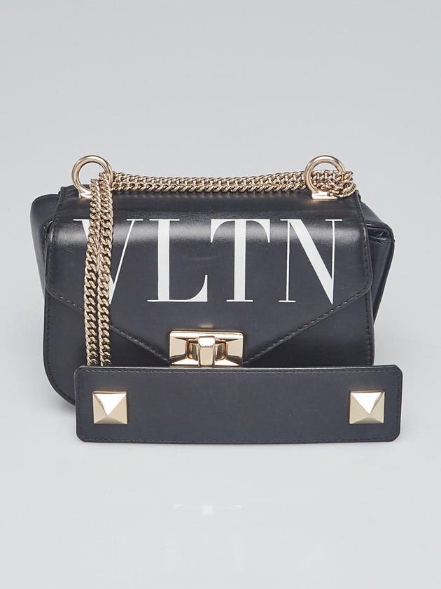 Valentino Black VLTN Crossbody Wallet on Chain Bag