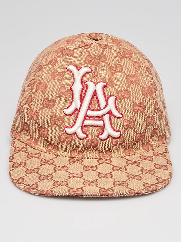 Gucci Red/Beige GG Canvas x LA Angels MLB Baseball Hat
