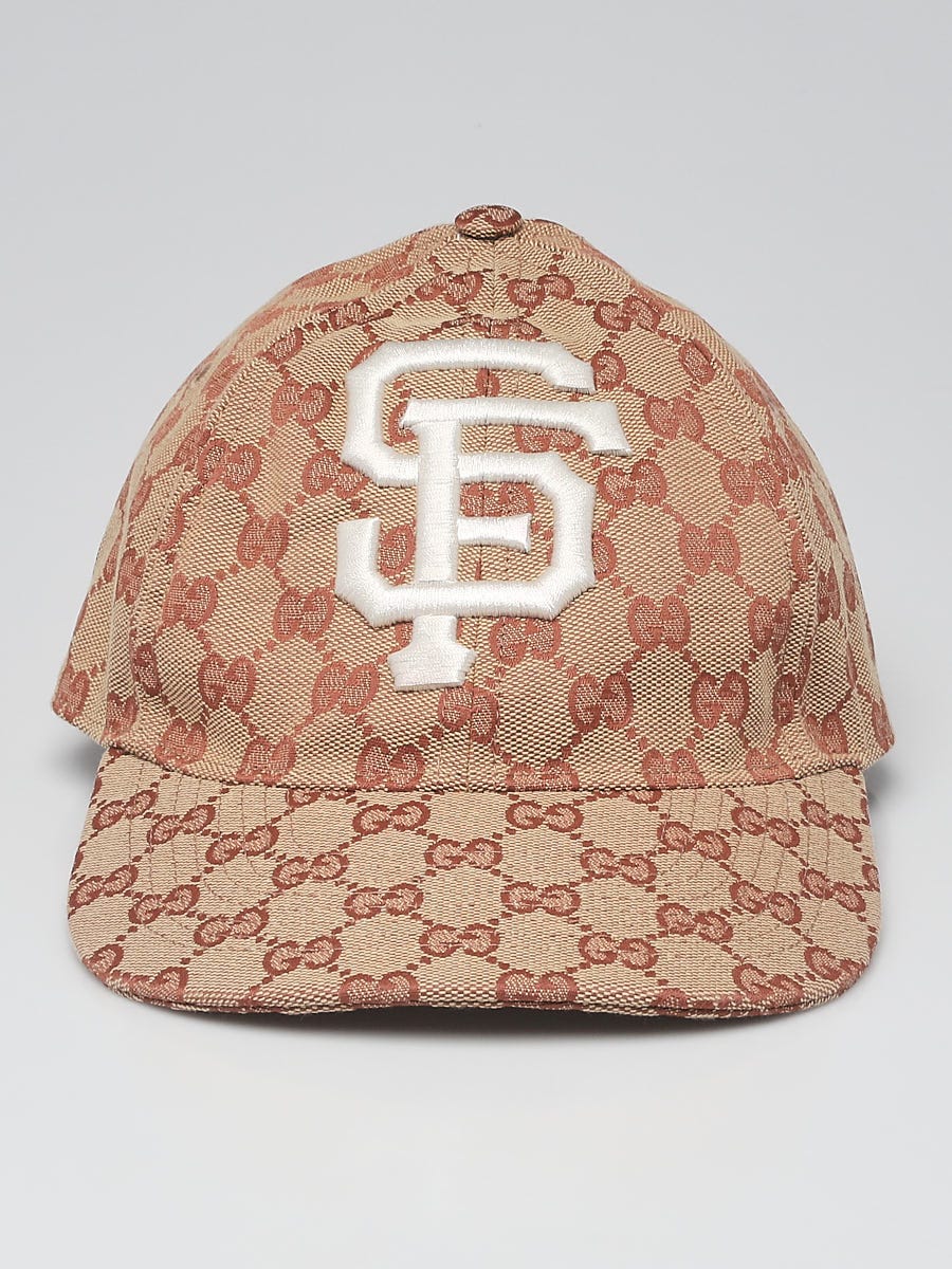 Gucci Beige/Pink GG Canvas SF Giants Baseball Hat Size 57-61