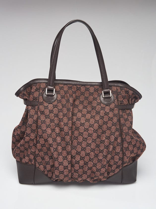 Gucci Brown/Black GG Canvas Full Moon Tote Bag