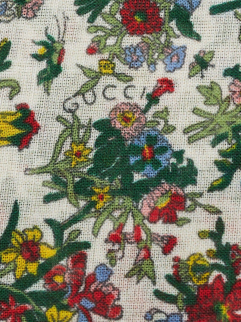 Gucci Multicolor Cotton Mini Floral Print Pocket Square Scarf - Yoogi's  Closet