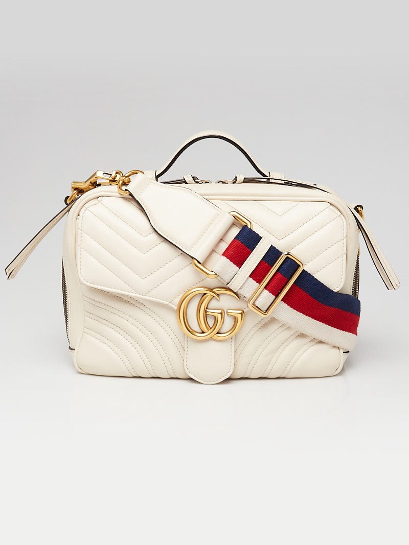 Gucci White Quilted Leather Marmont Small Shoulder Bag | Yoogi's