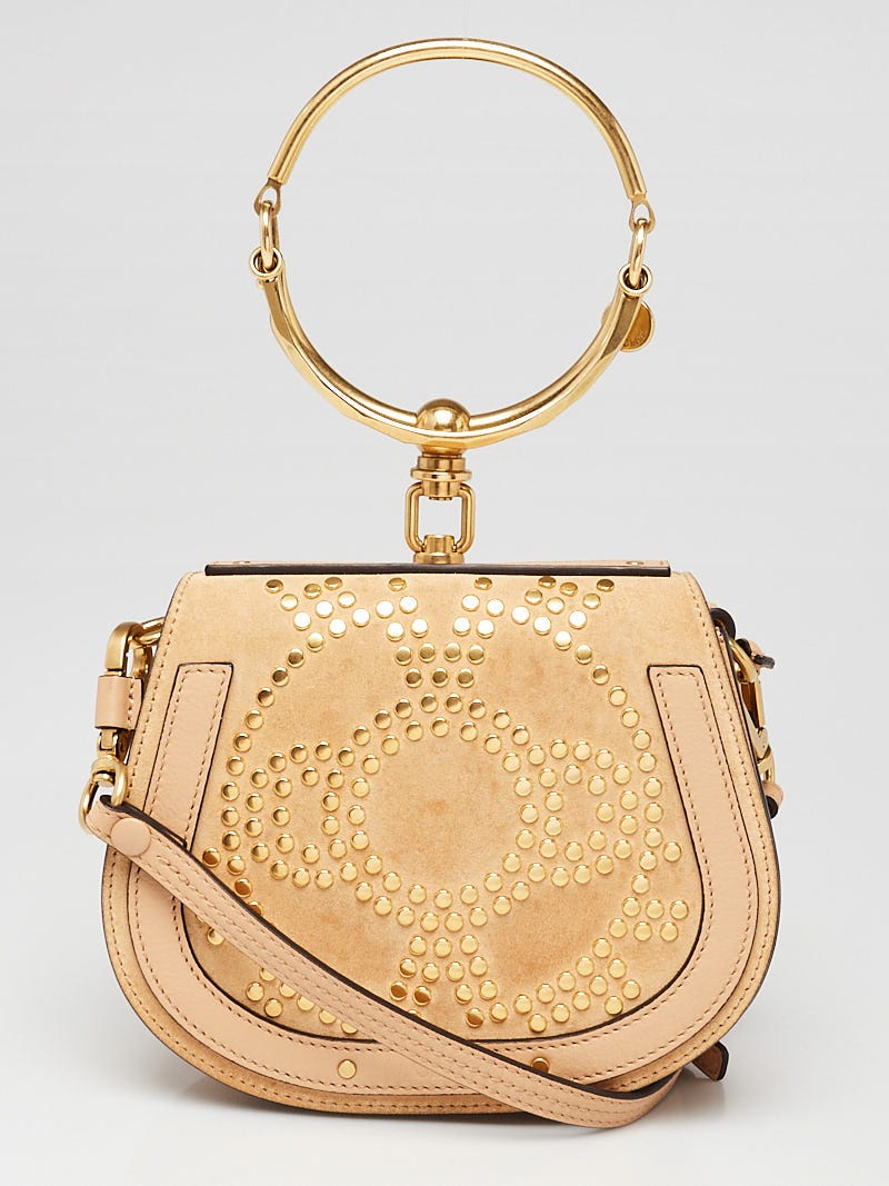 Chloe Beige Leather and Suede Small Nile Bracelet Bag - Yoogi's Closet