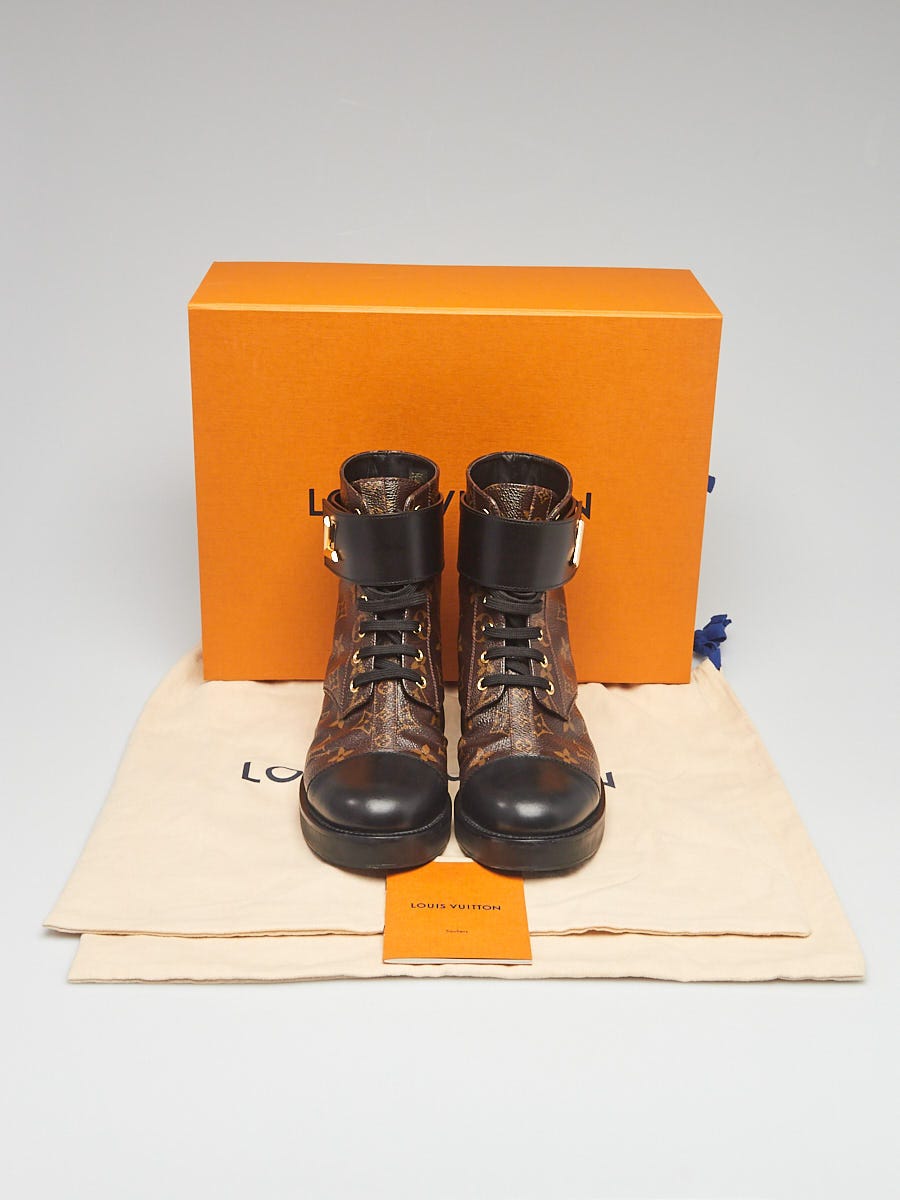 Louis Vuitton Brown/Black Monogram Wonderland Ranger Boots Size 39