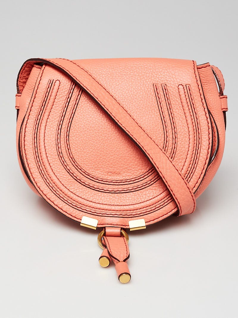 CHLOE Calfskin Marcie Pochette Crossbody Bag Coral 132392