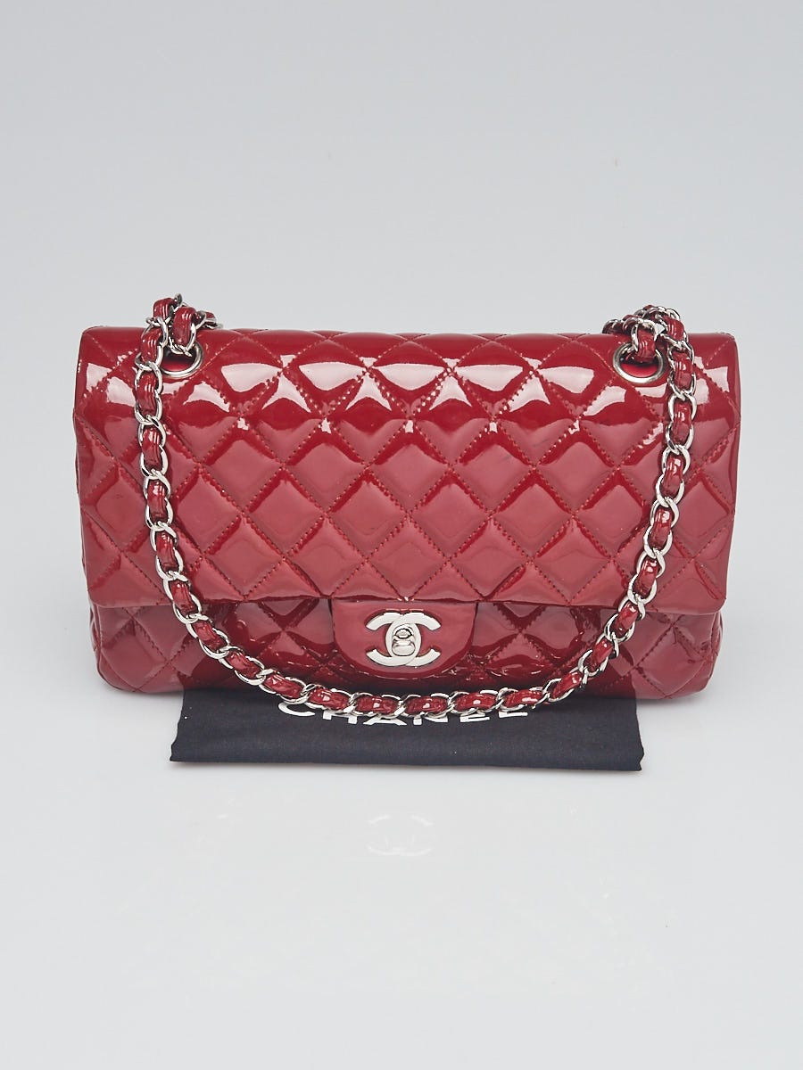Chanel Pink Black Bi-Color Patent Calfskin Quilted Medium Double Flap ○  Labellov ○ Buy and Sell Authentic Luxury