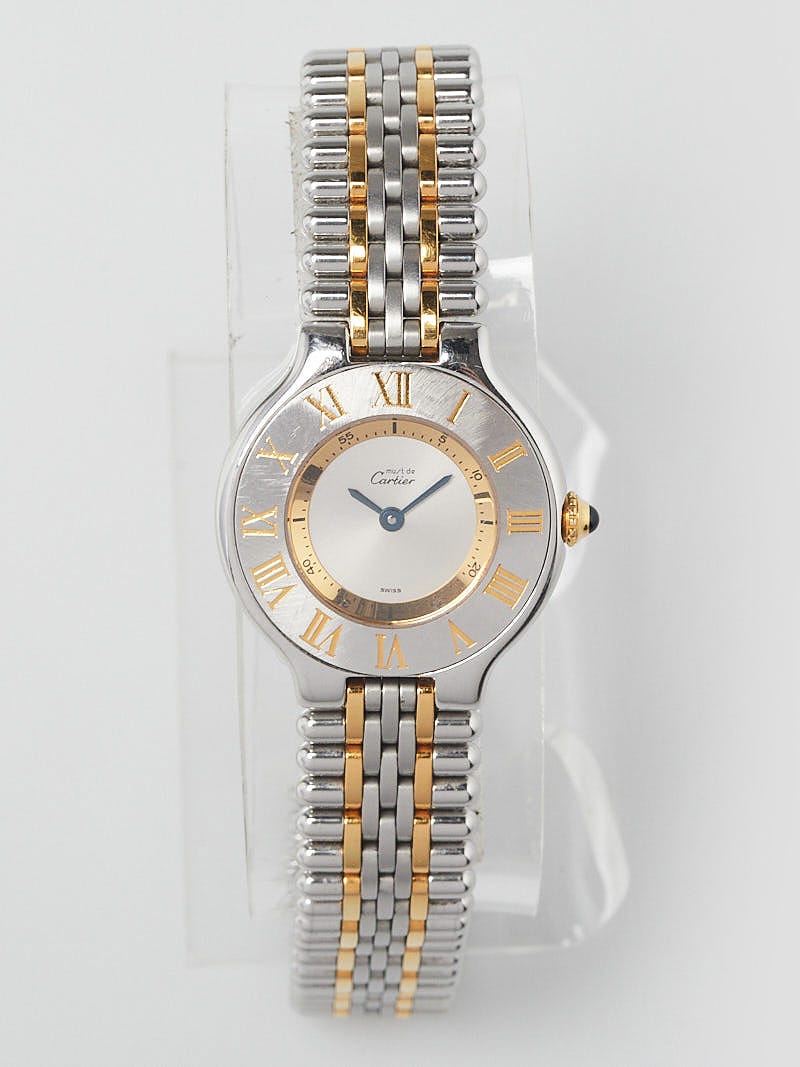 Cartier Stainless Steel and 18k Gold Plated 21 Must De Cartier Ladies Quartz Watch Yoogi s Closet