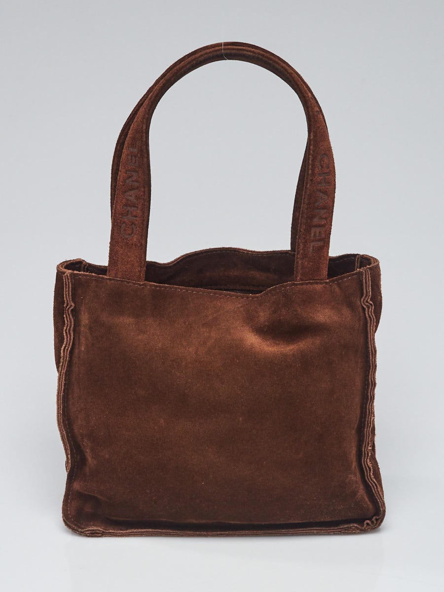 Chanel Dark Brown Suede Small Tote Bag | Yoogi's Closet