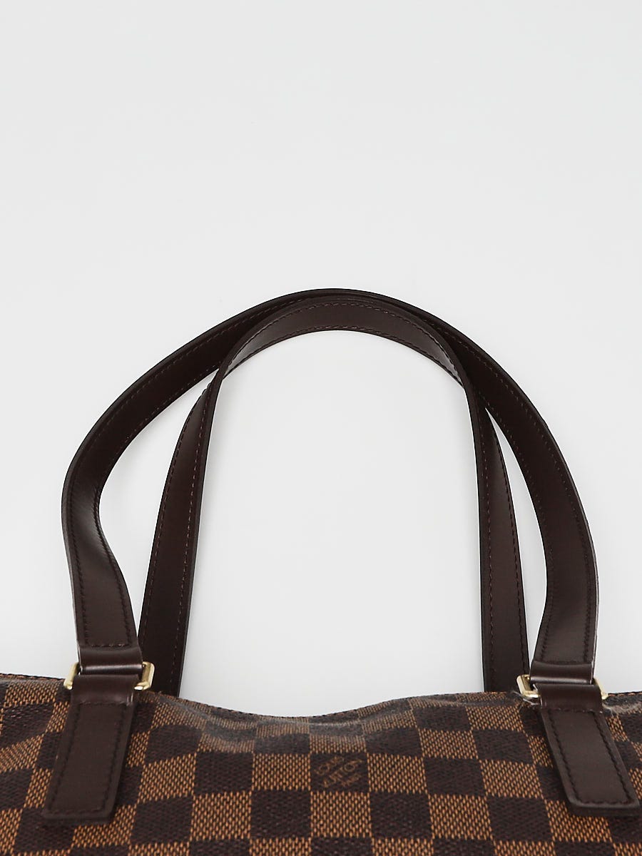 louis vuitton piano shopping bag in ebene damier canvas and brown