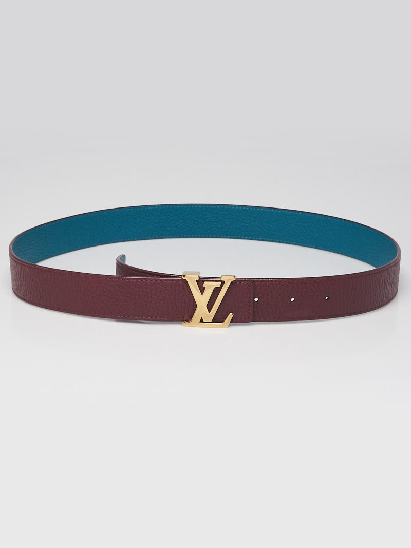 Louis Vuitton Blue/Burgundy Taurillon Leather LV Initiales Belt