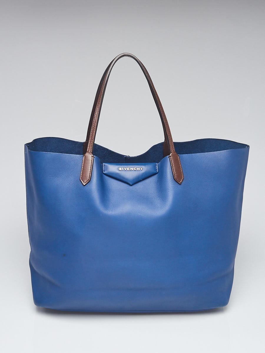 Saint Laurent Navy Blue Calfskin Leather Small Monogram Cabas Bag - Yoogi's  Closet
