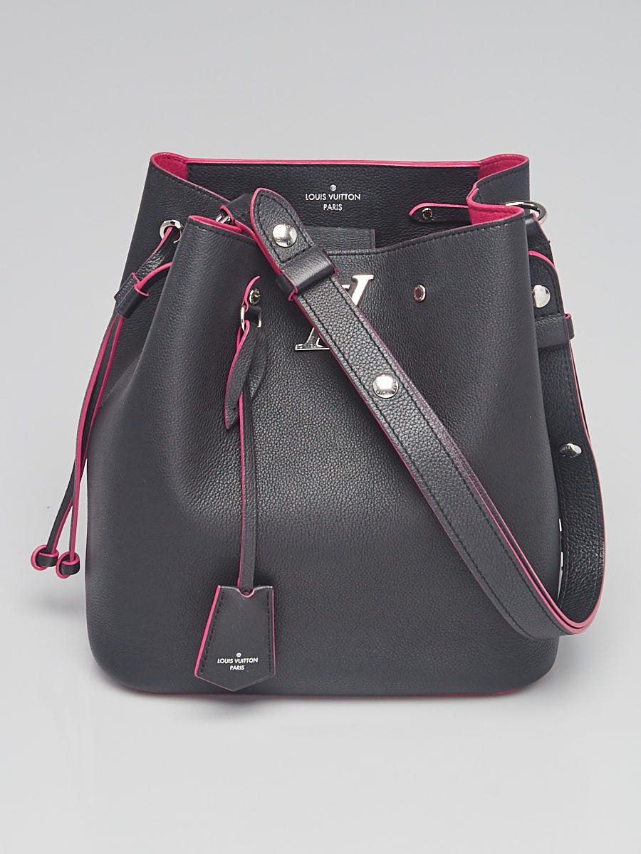 Louis Vuitton LV Lockme Bucket Shoulder Bag Calfskin Leather M54677 Black