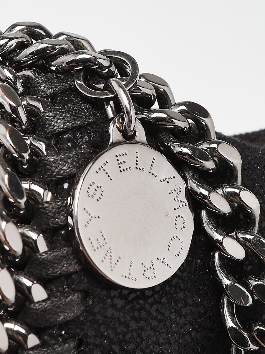 【送料&関税込】Stella McCartney Sugar Peper falabella Clutc Women BLACK Crystal Fringe Falabella Tiny Tote Bag | Stella