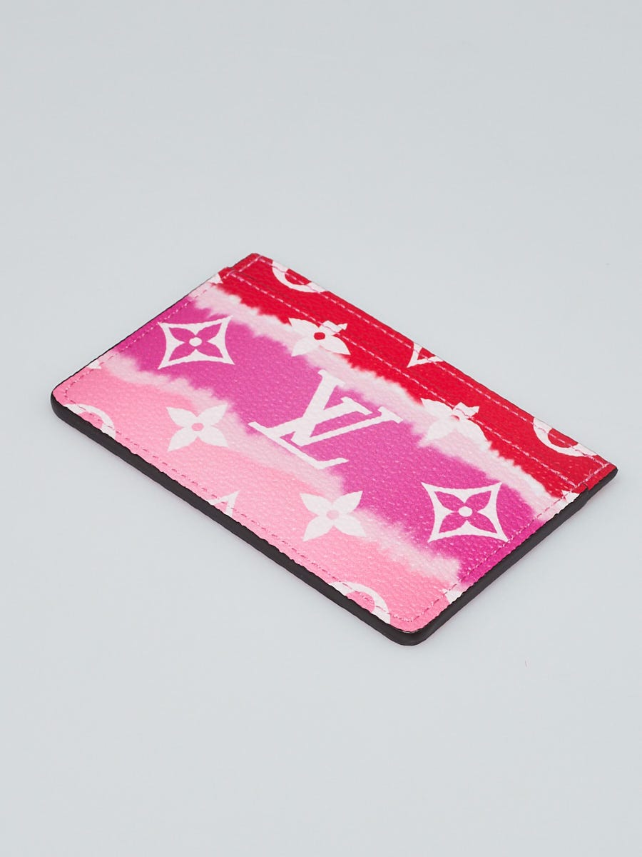 Louis Vuitton Pink/Red Coated Canvas Escale Card Holder - Yoogi's