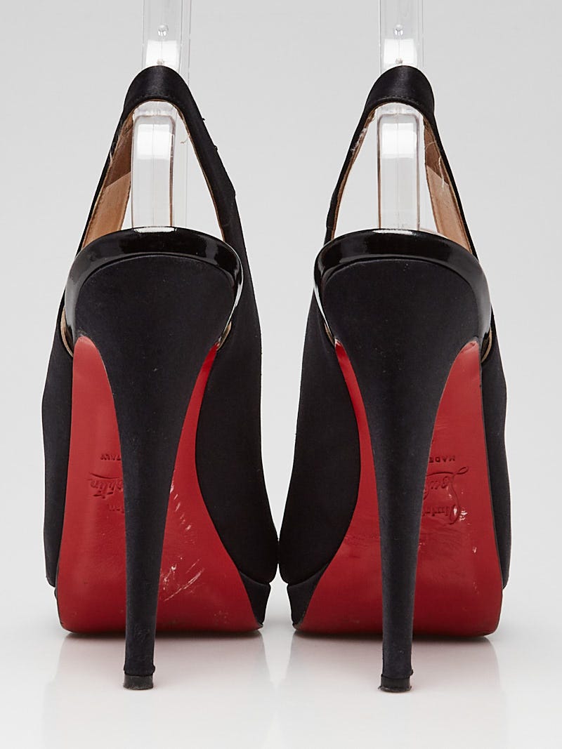 Christian Louboutin Black Satin Very Croise 140 Double