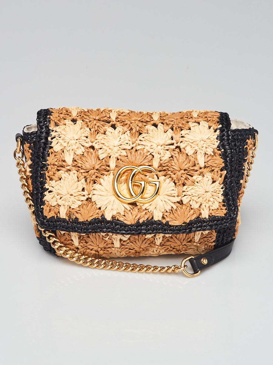 Gucci Black & Brown Shoulder Bag Signature GG with Original Dust
