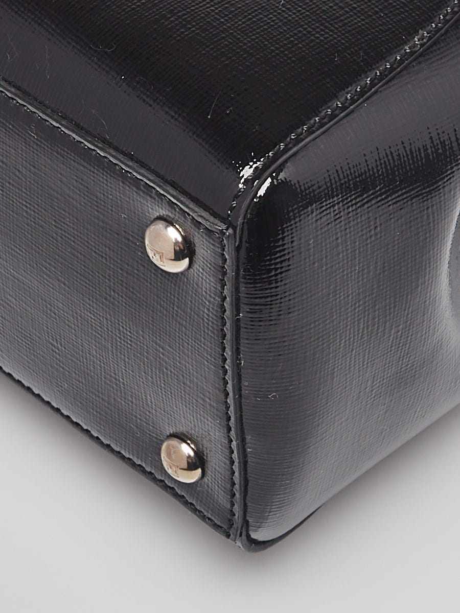 Fendi Black Patent Leather Petite Sac 2jours Elite Tote Bag
