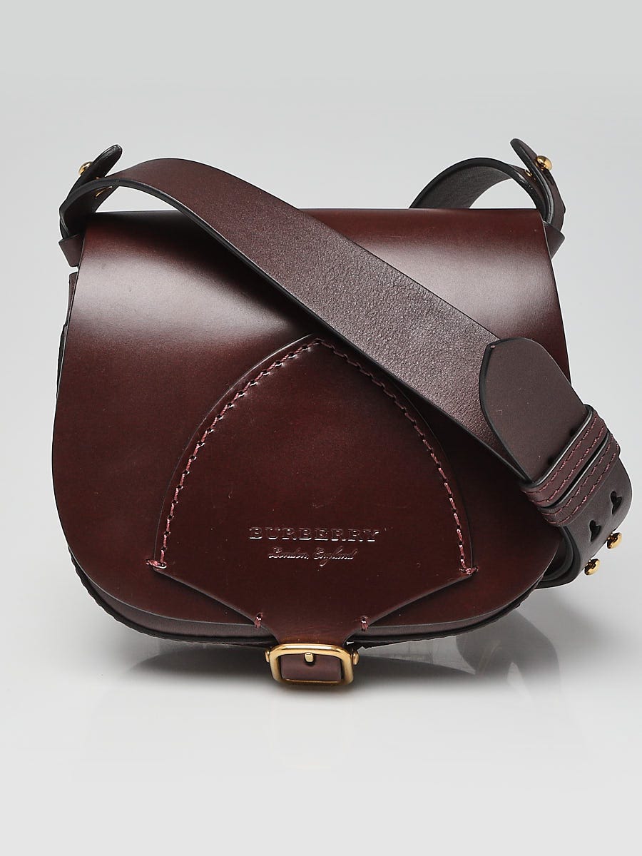 Burberry Deep Claret Bridle Leather Crossbody Mini Satchel Bag