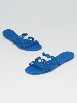 Blue Rubber Rivage Slide Sandals Size 6.5/37