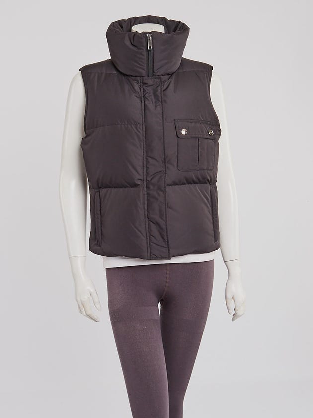 Burberry Black Quilted Polyester Down Puffer Vest Size S