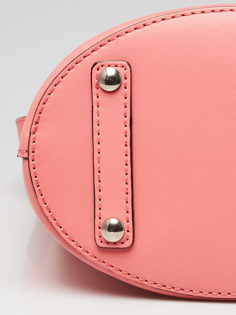 Burberry Bright Coral Pink Smooth Leather Small Bucket Bag 