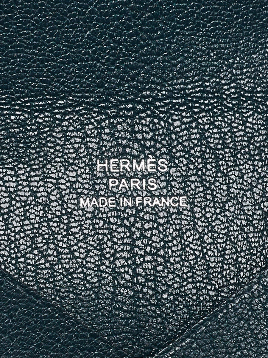 Hermes Vert Cypress Evercolor Calvi Card Case - Yoogi's Closet