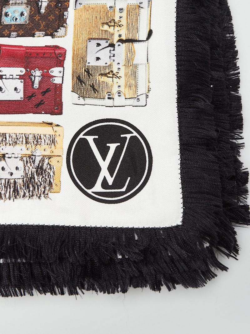 Louis Vuitton White Monogram Multicolore Silk Square Scarf - Yoogi's Closet