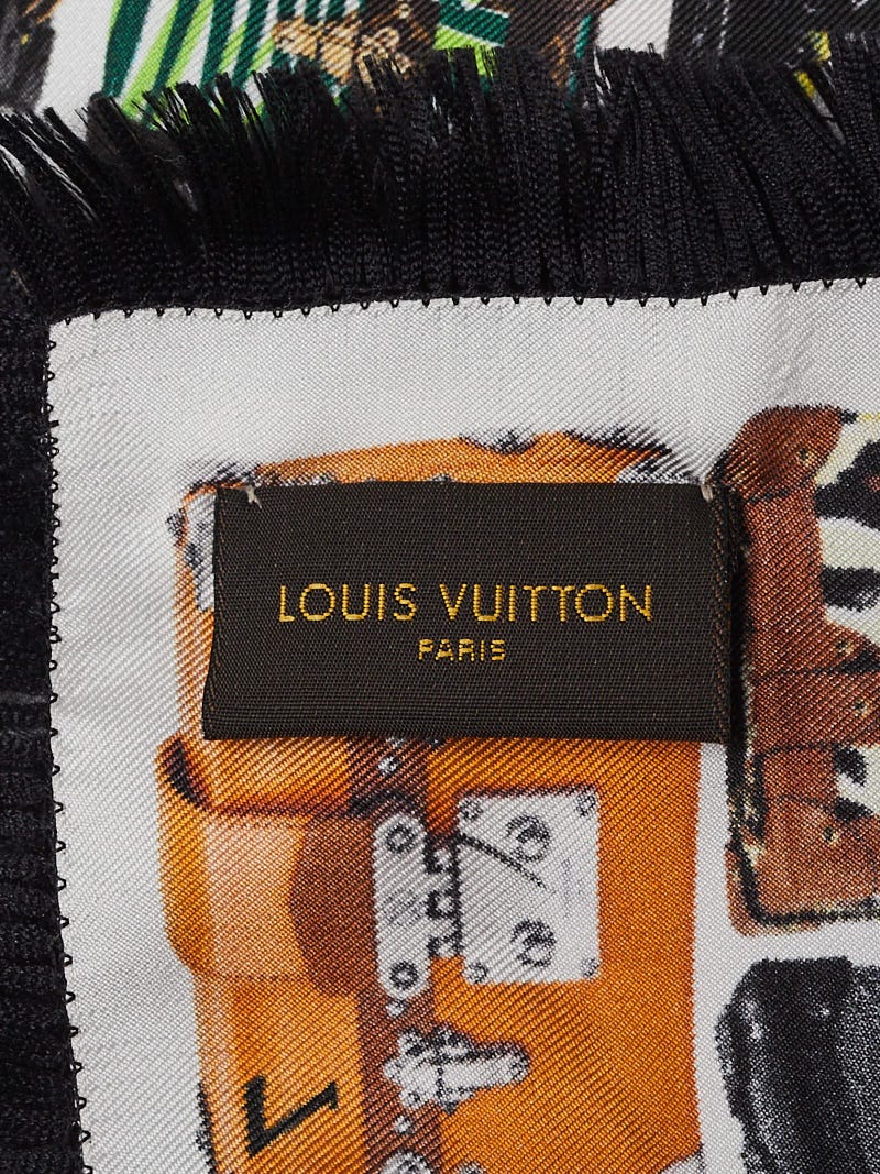 Louis Vuitton White Monogram Multicolore Silk Square Scarf - Yoogi's Closet