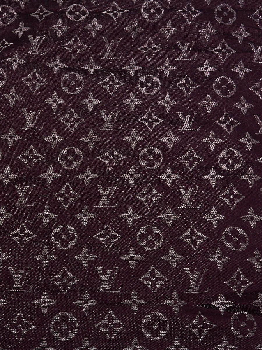 Châle monogram silk scarf Louis Vuitton Purple in Silk - 35196423