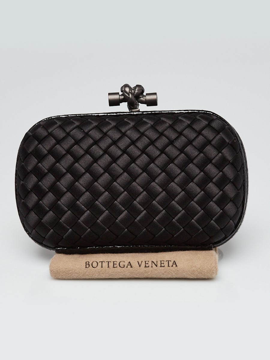 Bottega Veneta Gold Satin Intrecciato Satin and Ayers Knot Clutch Bag -  Yoogi's Closet