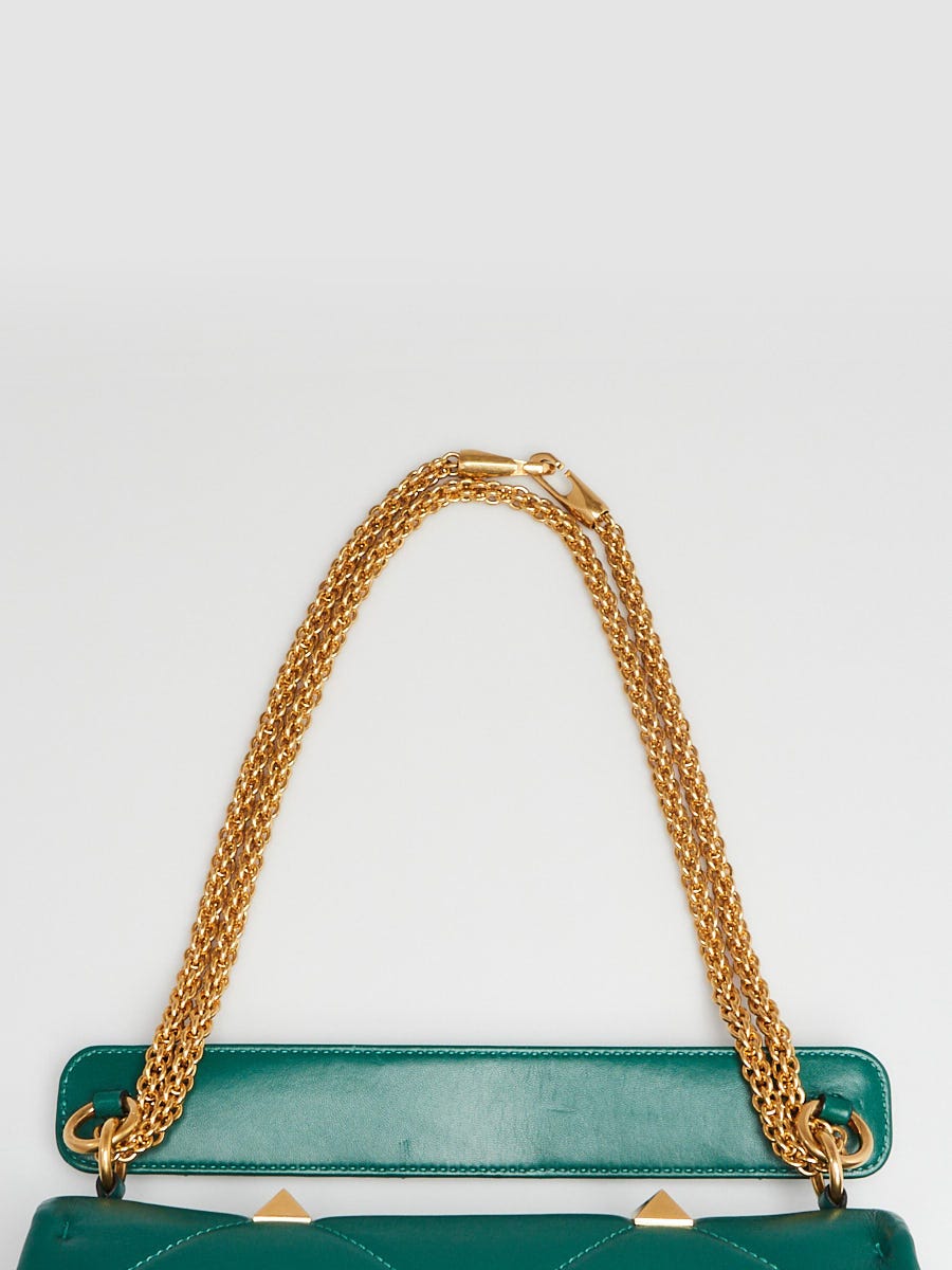 Valentino Garavani Roman Stud Nappa Chain Bag in Jungle Green