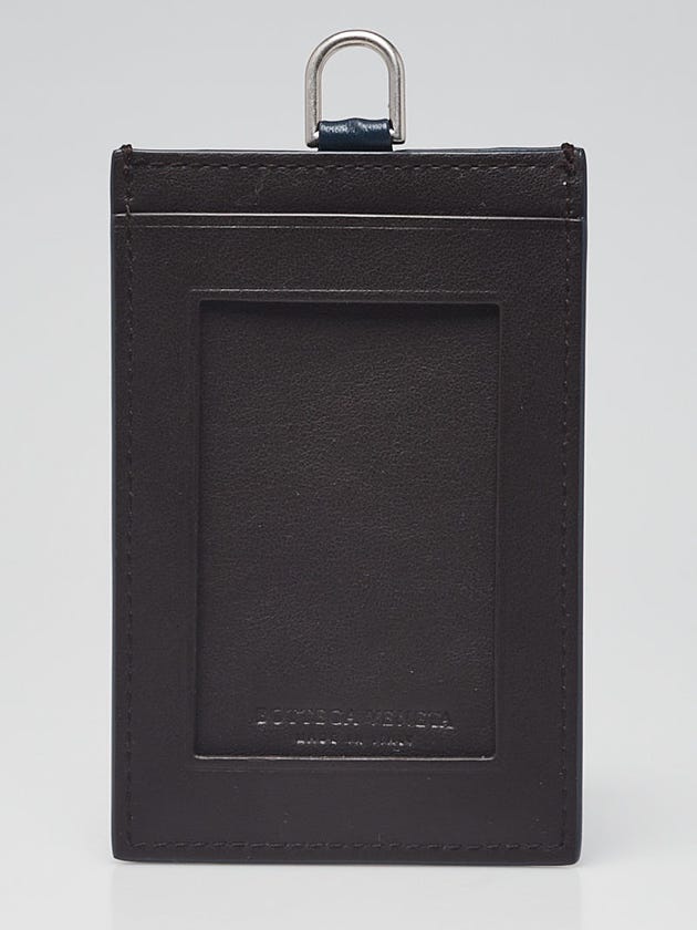 Bottega Veneta Blue Intrecciato Woven Nappa Leather Luggage Tag