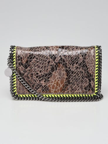 Stella McCartney Brown Faux Snakeskin Falabella Crossbody BagBrown Faux Snakeskin