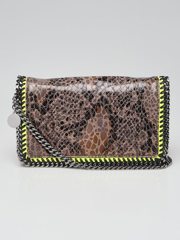 Stella McCartney Brown Faux Snakeskin Falabella Crossbody BagBrown Faux Snakeskin