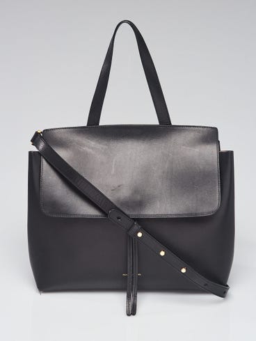 Mansur Gavriel Black/Dolly Vegetable Tanned Leather Lady Bag