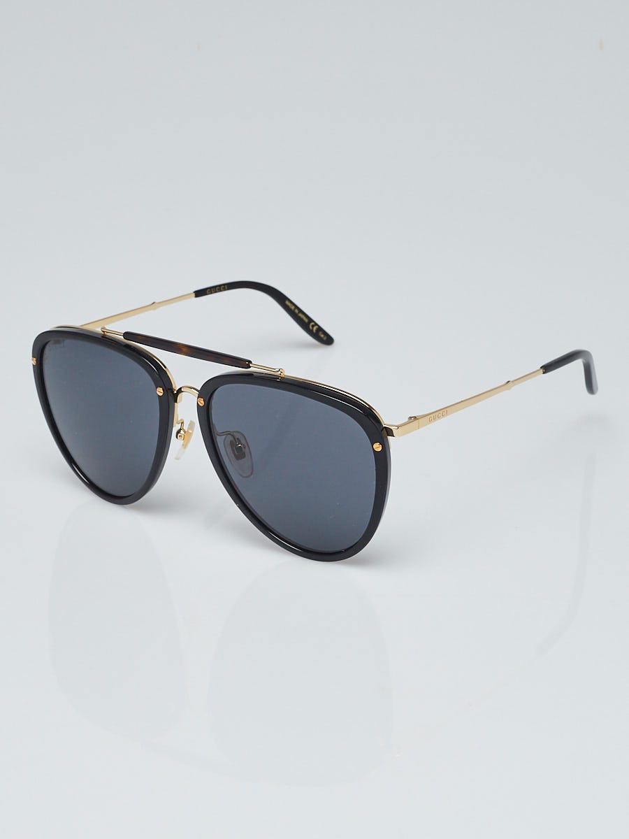 Gucci Black Acetate Oversized Aviator Sunglasses - 0672S  display picture 3