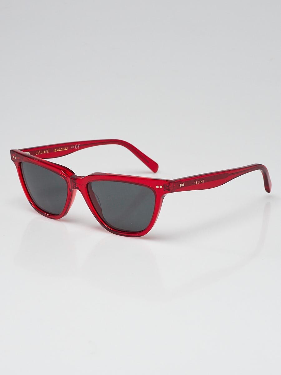 niveau Skæbne Bevægelig Celine Red Clear Acetate Frame Sunglasses- CL400231 - Yoogi's Closet