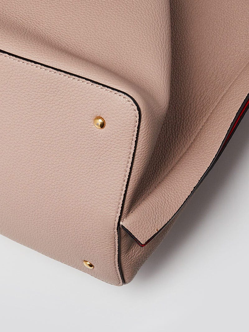 Valentino Pink Pebbled Leather Vlogo Escape Medium Tote Bag
