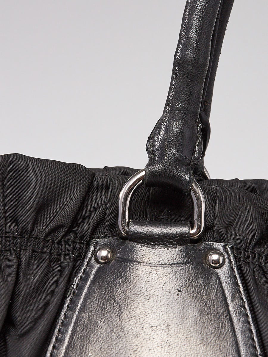 Prada Saffiano-Trimmed Tessuto Tote - Black Totes, Handbags