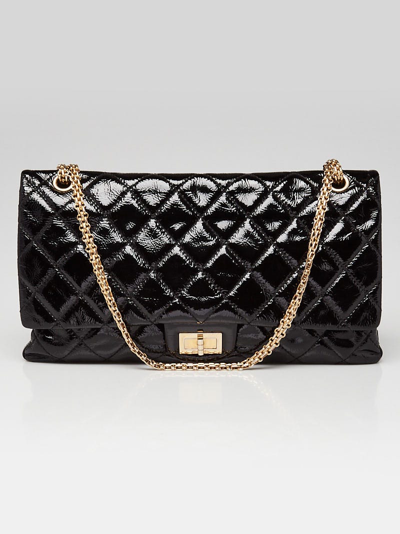 Chanel Black 2.55 Reissue Quilted Patent Leather Classic 228 Maxi