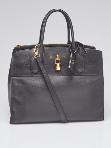 Louis Vuitton Black Leather City Steamer MM Bag