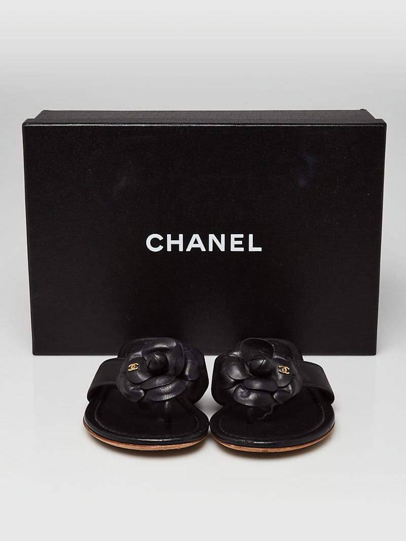 CHANEL ブラック フラワーサンダル 36ハーフ CHANEL Flower Sandals Wedge Sole Platform 36 | eBay