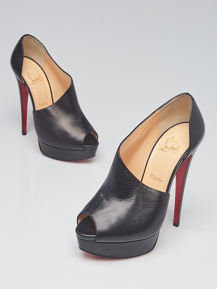 Louboutin peep toe booties best sale