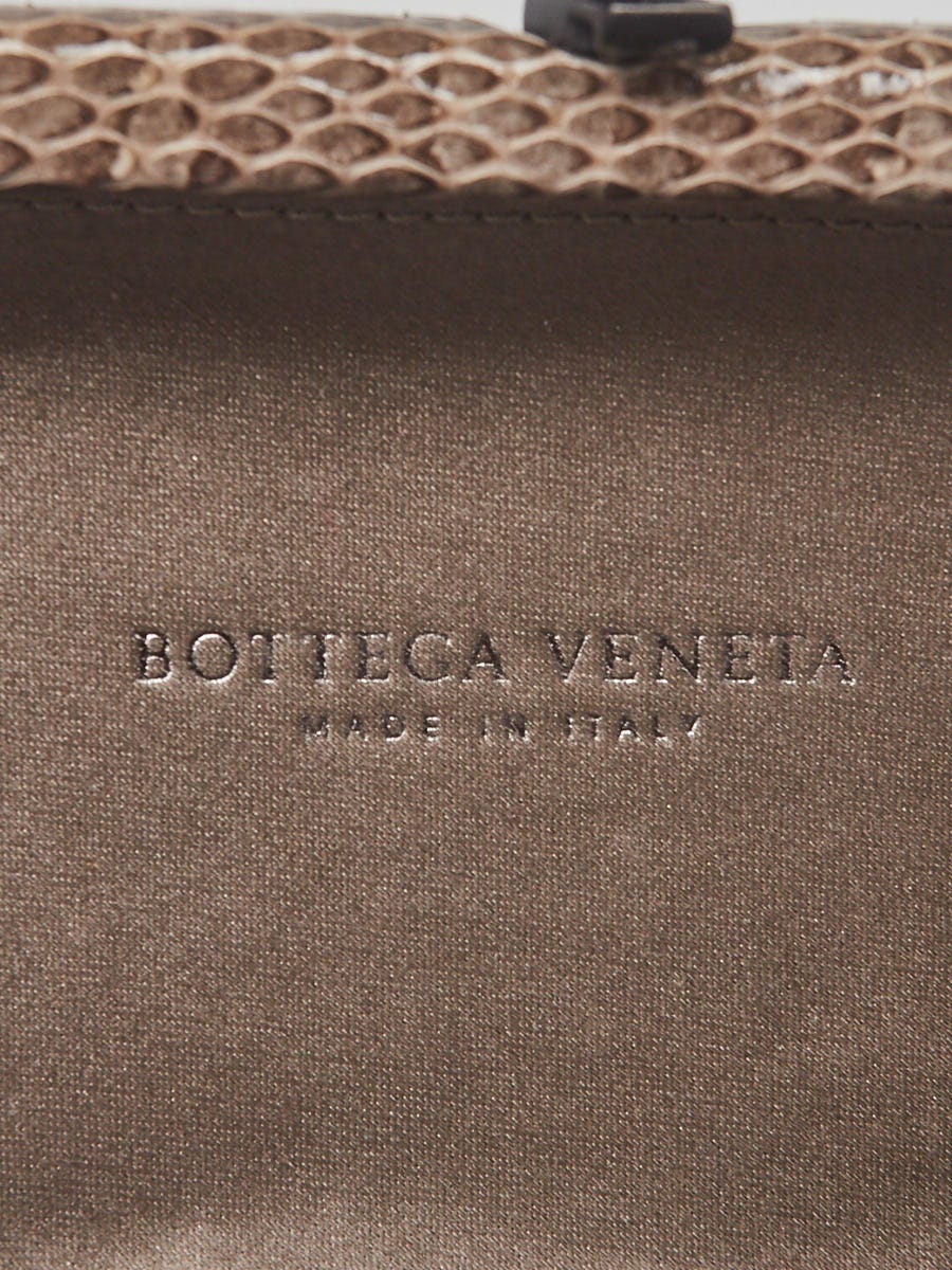 Bottega Veneta Gray Intrecciato Satin Knot Clutch Bag