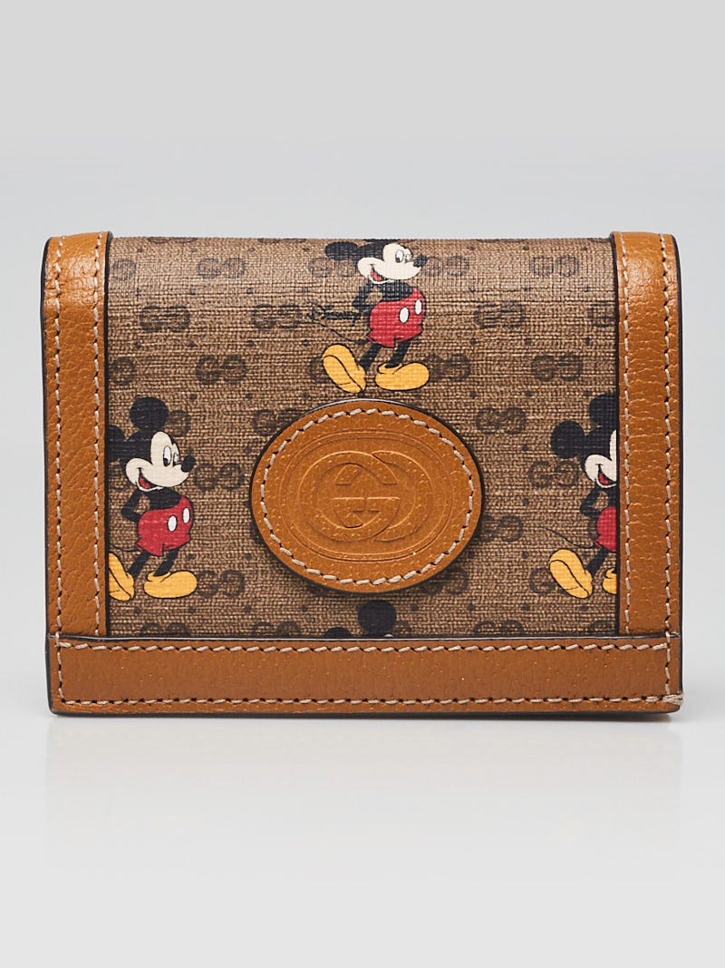 Gucci x Disney Brown GG Coated Canvas Mickey Mouse Card Case