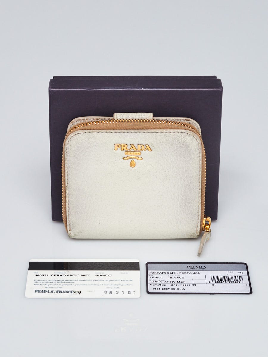 Saffiano Wallet on a Chain White (Bianco)